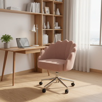 Chaise de bureau pivotante moderne à hauteur réglable avec cadre métallique, pieds chromés, dossier ailé, inclinable, garantie 3 ans