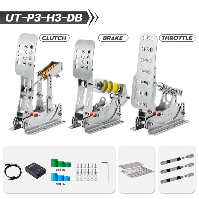 SimJack Racing Simulation Professional Weighing Sensor Pedal UT-P3-H3-DB