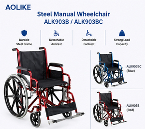 <span class=keywords><strong>Sedia</strong></span> a <span class=keywords><strong>Rotelle</strong></span> Manuale Pieghevole AOLIKE con Telaio Rinforzato Certificata CE ISO UKCA per Uso Clinico e Ospedaliero - Product Image 6