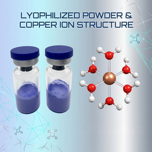Poudre lyophilisée GHK-Cu de haute pureté en gros pour usine, matière première cosmétique pour le visage en flacon - Product Image 1
