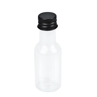 Bouteille en plastique PET transparente mini de 25 ml avec bouchon en aluminium pour alcool, vin, liqueur, jus, bière