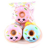 Jouet anti-stress en mousse PU souple en forme de beignets souriants personnalisés promotionnels