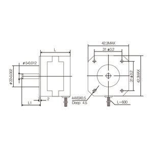 Wavetop-auto Nema17 2Phase Motor 42HS02 0.22N.m Shaft Dia.5mm ความยาว 14 มม.สำหรับเครื่องตัดแกะสลัก - Product Image 1