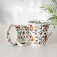 Nouveau design grande tasse en porcelaine vente en gros blanc logo personnalisé tasses en porcelaine tasses à café