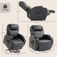 Fauteuil inclinable électrique avec massage et chaleur, canapé individuel moderne pour home cinéma – Offre spéciale