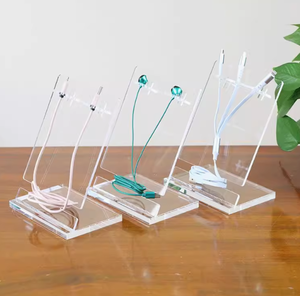 Bán buôn tùy chỉnh Acrylic hiển thị đứng cho tai nghe nút tai pha lê headphone đứng với Đầu-Mặc tùy chọn tùy biến - Product Image 1