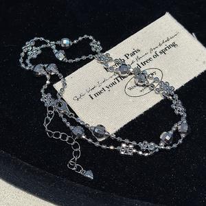 Collier pendentif clé iris en argent pur S925, luxe léger, design de niche, style rétro palais, chaîne de clavicule, tendance - Product Image 1