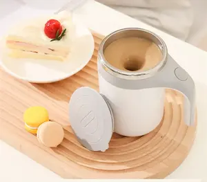 Gelas pencampur susu kopi otomatis, baterai magnetik baja tahan karat pengisi daya USB 380ml