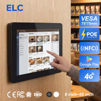 Cafe 10.1 İnç Duvara Monte Android 11 Tablet, PoE Güç Desteğiyle Masa Yanı Menü Siparişi ve Promosyon Gösterimi için