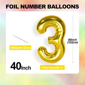 Happy Birthday Foil <b>Balloons</b> Single Air Number Birthday Wedding Easter Halloween Baby Shower Party <b>Decorations</b> - Product Image 4