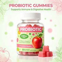 Gummies de Probiotiques Naturels Extra Forts – Probiotiques Actifs 2 Souches Puissantes pour Soutenir la Santé Immunitaire et Digestive des Enfants