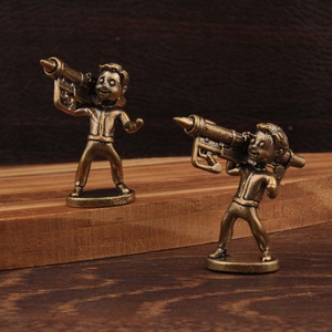 <b>Retro</b> Brass Cannonball Boy Figurine Model Single-piece Package Living Room <b>Decorative</b> Ornament - Product Image 1