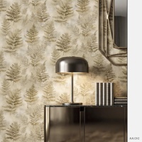 Papier peint PVC AMANI effet marbre, texture bois, motif paon et vague dorée à l'encre grise, 0,53 x 9,2 m, pour maison, hôtel, bureau, école