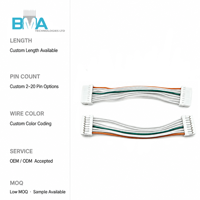 Câble de raccordement 8 broches à 8 broches, pas de 1,00 mm, 28 AWG, 48 mm/0,16 pi, isolé en PVC blanc/orange pour connexion interne d'électronique grand public