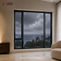 JOUGE Fenêtre en aluminium à drainage dissimulé Venice 95c 44mm avec bande thermique et verre Low-e pour économie d'énergie dans la construction