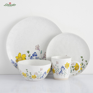 Service de table en céramique imprimé jardin européen à la lavande, écologique et élégant, vaisselle en porcelaine durable pour la maison et la cuisine - Product Image 4