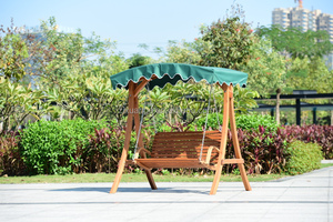 Nouveaux produits étanche 2 sièges meubles en bois massif Resort hôtel arrière-cour suspendu extérieur patio jardin balançoire chaise - Product Image 2
