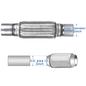 Double tressé en acier inoxydable Convient pour BMW et Audi Tuyau d'extrémité flexible Silencieux d'échappement Tuyau flexible d'échappement - Product Image 5