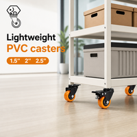 Roda Caster Putar Bahan PVC Lunak Anti Aus, Roda Troli Kecil Berputar Senyap untuk Gerobak Penyimpanan Gudang