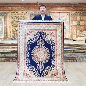 Tappeti da 3,5x5 piedi In tappeto di seta fatto a mano stile Beige persiano personalizzato Kashmir prezzo indiano