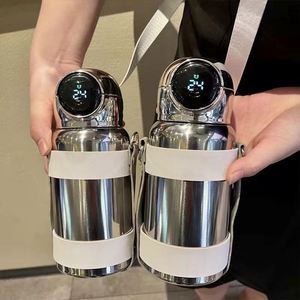 Creative Smart LED 316 Stainless Steel Portable Water <b>Bottle</b> Silver Outdoor Vacuum <b>Flask</b> Kids Kettle with Square Roll Design - Product Image 3