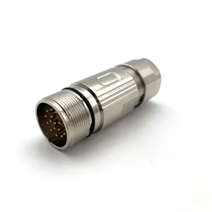 M40 6 Pin Male Straight Field Wireable Connector Crimp Terminal Zinc Alloy Die Casting Brass.nickel Plating 75A/30A