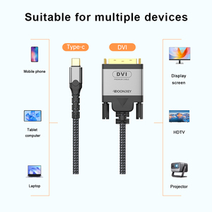 Độ nét cao 4K 30Hz USB C <span class=keywords><strong>DVI</strong></span> <span class=keywords><strong>Adapter</strong></span> Cable 2m nam-nam Loại C 24 + 1 <span class=keywords><strong>DVI</strong></span> cho máy tính xách tay màn hình máy chiếu HDTV chuyển đổi - Product Image 6
