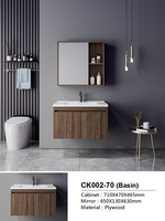 ETON Kabinet Kamar Mandi Modern Tahan Air dengan Lapisan Lacquer 48 Inci Persegi, Termasuk Wastafel Keramik dan Cermin Dinding