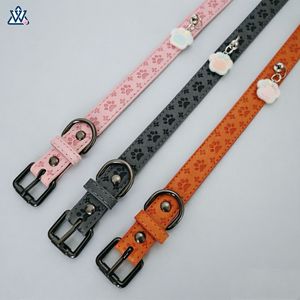 ปลอกคอสัตว์เลี้ยงลายอุ้งเท้าสีชมพูปรับได้สำหรับสุนัขตัวเล็กแมวลายการ์ตูนทุกฤดูกาล - Product Image 4