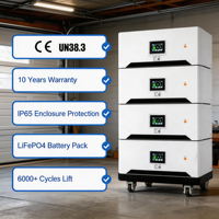 Batterie Lifepo4 empilée 48V 51.2V 10Kwh 15Kwh avec communication CAN pour système hybride connecté au réseau