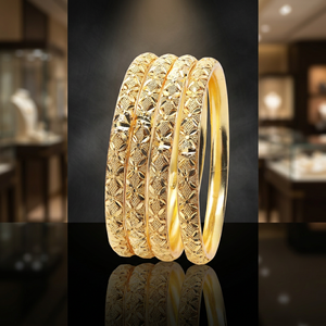 Wholesale Dye Gold Plated Fashion Bangles, Dye Gold <b>Forming</b> Bangles Set, Traditional Bangles, Brass Bangles Gold Filled Jewelry. - Product Image 5