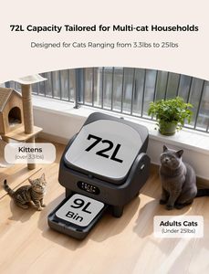 Bac à litière intelligent 5G autonettoyant pour chats, avec 10 capteurs de sécurité, <span class=keywords><strong>robot</strong></span> litière automatique et application de suivi de santé pour plusieurs chats - Product Image 4