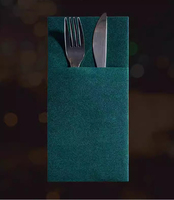 Serviettes Papier Restaurant Imprimé Logo Personnalisé Airlaid Papier Avec Couteau Et Fourchette Bouche Serviettes