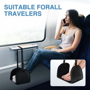 Long Travel Flight Essentials Hamac pour pieds d'avion avec plaques de support Repose-jambes pour une expérience de vol confortable - Product Image 3