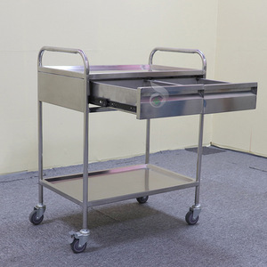Stainless Steel Double Drawer Handcart L700 W450 H890mm Hospital Furniture Durable Medical <b>Trolley</b> - Product Image 1