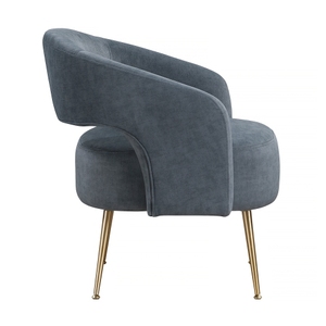 Modern Taupe Soft Corduroy Leisure Accent Chair Plush Foam Comfort Upholstery <b>Gold</b> Finish Legs Luxurious Bedroom Living Room - Product Image 5