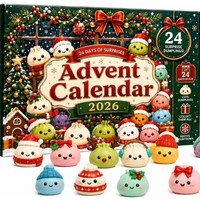 Calendrier de l'Avent Mystère Mix Designs avec Jouets Squishy Taba Squishy – 24 Jours de Surprises Promotionnelles