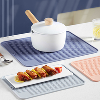 Tapis de séchage de vaisselle de cuisine en silicone imperméable et réutilisable pour le comptoir de cuisine Support d'évier à séchage instantané