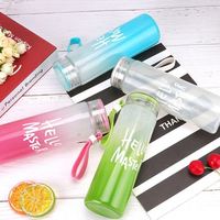 Bouteille d'eau en verre de voyage 400 ml, vente en gros d'usine, tasse citron, luxe, haute qualité, sport, simple, créative, pour la gym