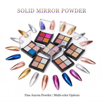 Palette de poudre à ongles chromée miroir 4 couleurs - Pigment métallique haute brillance pour nail art - Outil professionnel pour ongles effet miroir de salon
