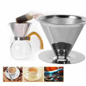 Filtro per Caffè e Tè a <span class=keywords><strong>Rete</strong></span>, Strumento a Doppio Strato in Acciaio Inox, Supporto per Filtro Caffè, Dripper per Caffè Pour Over - Product Image 4