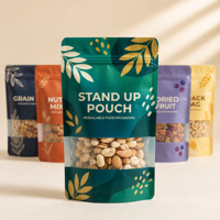 Sachet Doypack Personnalisé Auto-Scellant avec Fenêtre, Refermable, pour Emballage de Noix et Fruits Secs, en Feuille d'Aluminium et PET de Qualité Alimentaire, avec Fermeture Éclair