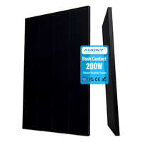 Panneau solaire en verre 200W pour connecteur, cellules HPBC 182mm, efficacité 25,8%, boîtier de jonction IP67/IP68 pour système de réseau domestique et VR (eRigid)