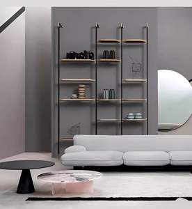 رف كتب من الفولاذ المقاوم للصدأ رف مبتكر أرضي رف كتب متعدد الطبقات فاخر وحديث خفيف - Product Image 4