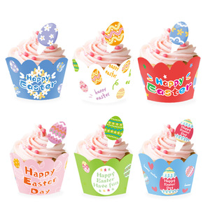 <b>Easter</b> Cake <b>Cup</b> Toppers Paper Egg Decorations Party Supplies Indoor Disposable - Product Image 5