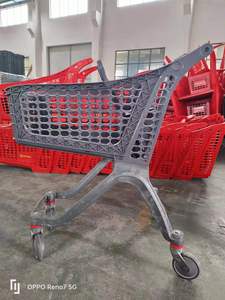 Chariot de courses de supermarché à structure en maille avec roues en PU de 4 pouces et protection anti-corrosion - Product Image 5