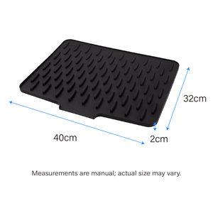 Tapete Escurridor de Platos de Silicona Negra con Borde de Drenaje Integrado, Resistente, Compacto y Fácil de Limpiar - Product Image 2