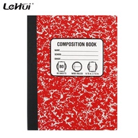 Lot personnalisé de 5 cahiers de composition marbrés de chaque couleur rouge bleu vert jaune et noir pour 80 feuilles