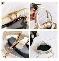 Nouveau été Portable chaîne à la mode épaule sac de messager couleur contrastée Transparent coquille sac à la mode femmes sac