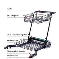 Chariot de ramassage de balles de tennis robuste, capacité de 80 balles, hauteur réglable pour un entraînement efficace sur le terrain et des exercices